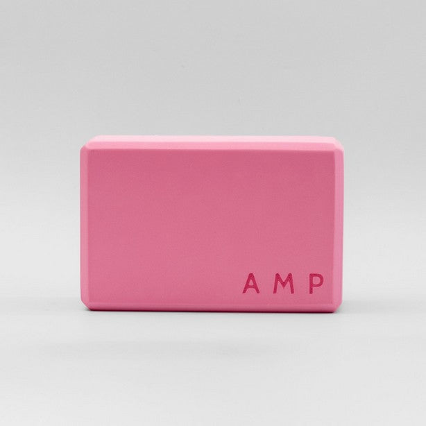 Pink cork yoga block