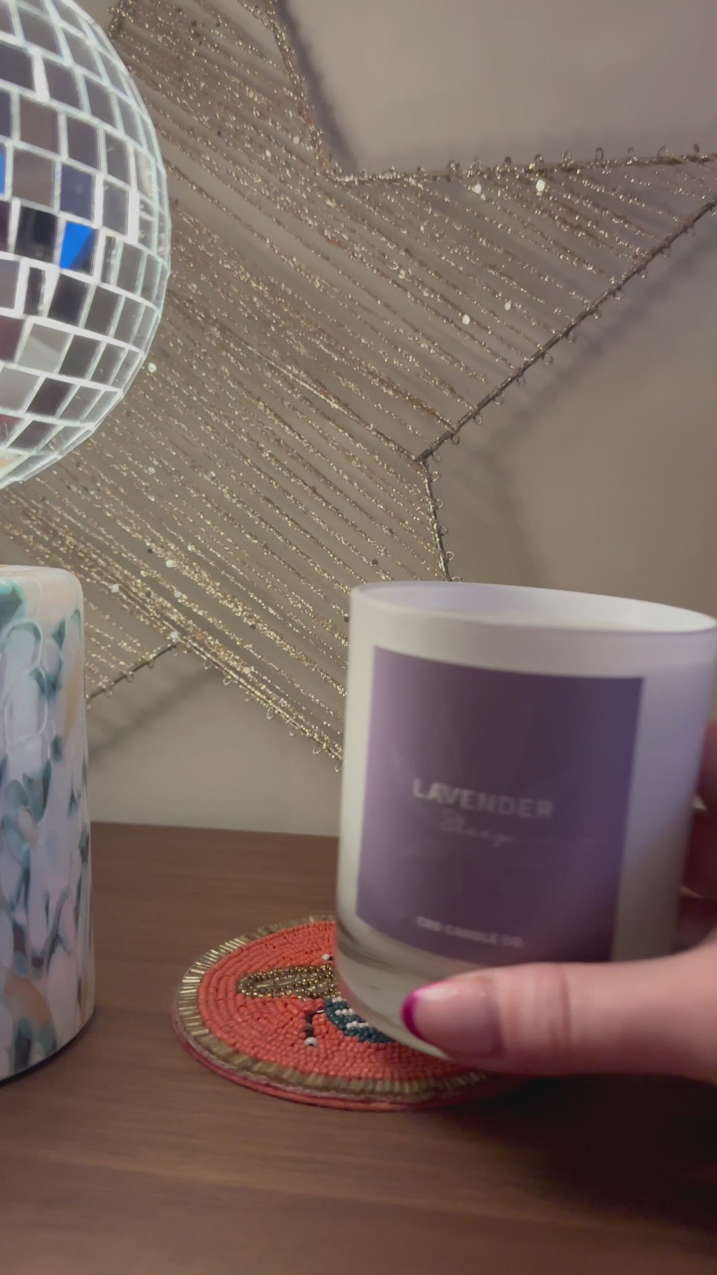 cbd lavendar candle for sleep