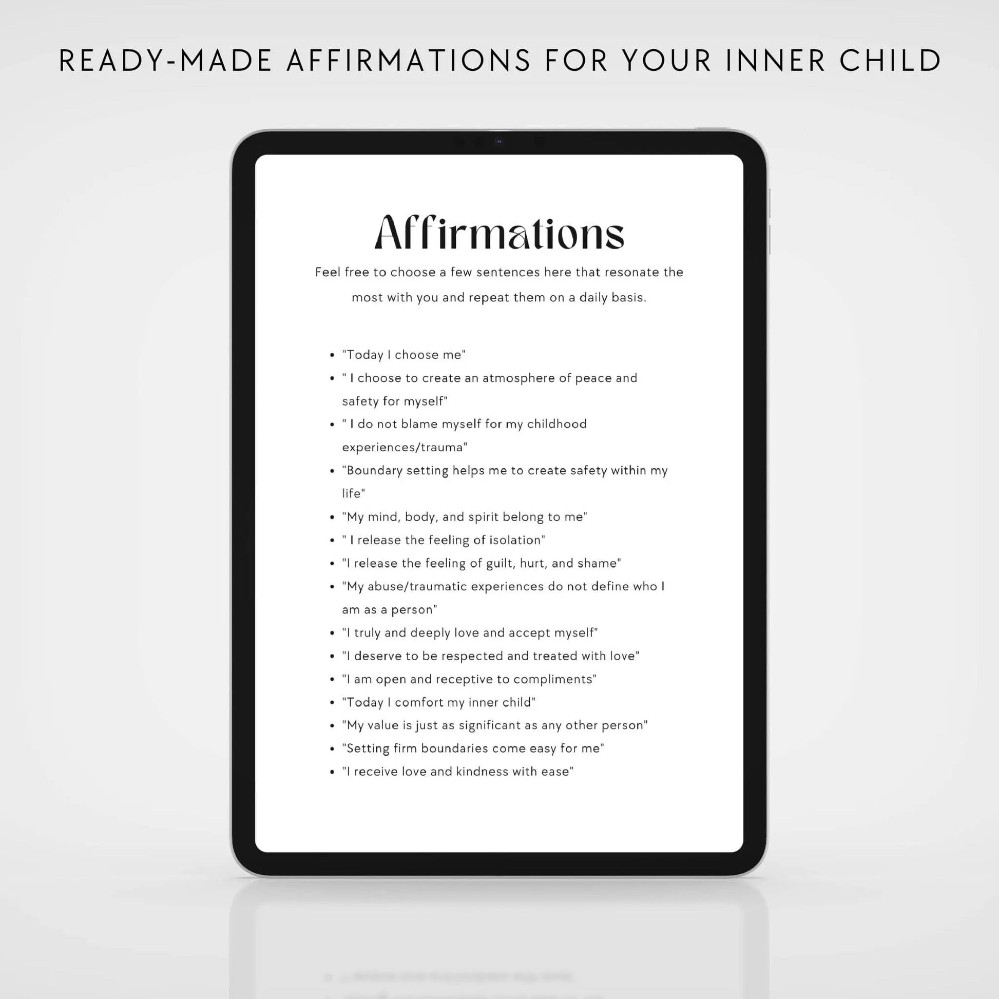 healing inner child affirmations